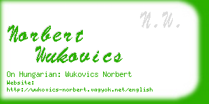 norbert wukovics business card